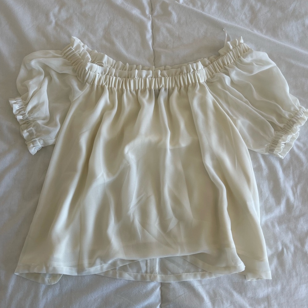 1. State Cream Smocked Puff Sleeve Blouse